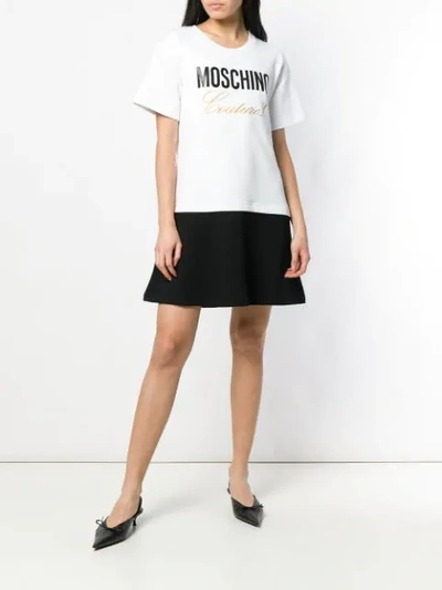 Shop Moschino Logo Print T-shirt In 7001white