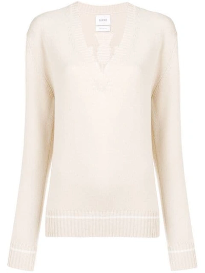 Shop Barrie Cashmere V-neck Sweater In Neutrals