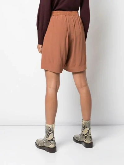 Shop Rick Owens High-waisted Track Shorts In Brown