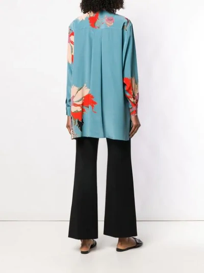 Shop Etro Oversized Printed Shirt In Blue