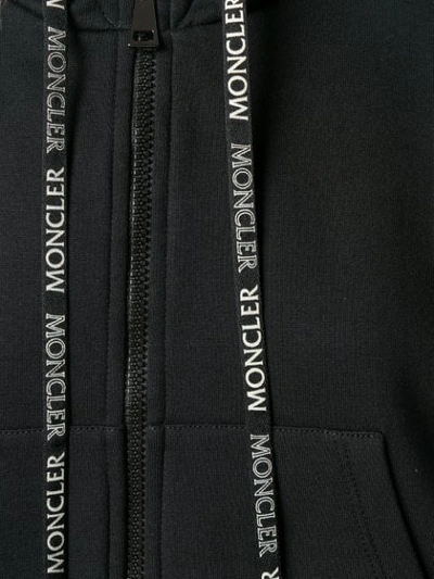 Shop Moncler Zip Up Hoodie In Black