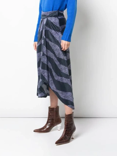 Shop Isabel Marant Printed Asymmetric Skirt In Midnight
