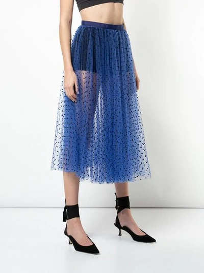 KHAITE DOTTED TULLE SKIRT - 蓝色