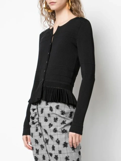 Shop Jason Wu Collection Ribbed Detail Cardigan In Black