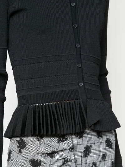 Shop Jason Wu Collection Ribbed Detail Cardigan In Black