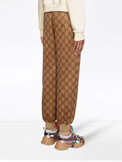 Shop Gucci Gg Technical Jersey Jogging Pant In Neutrals