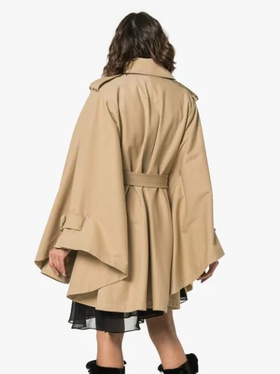 Shop Valentino Tiger Print Trench Coat In Neutrals