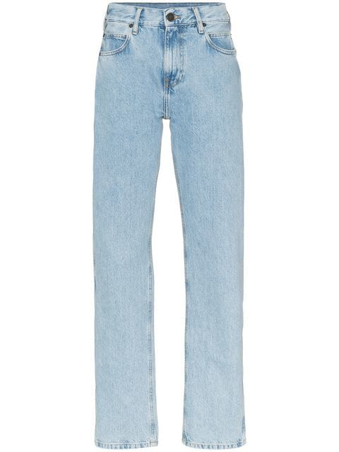 Calvin Klein Jeans Est. 1978 Logo Tag Straight Leg Jeans In Blue | ModeSens
