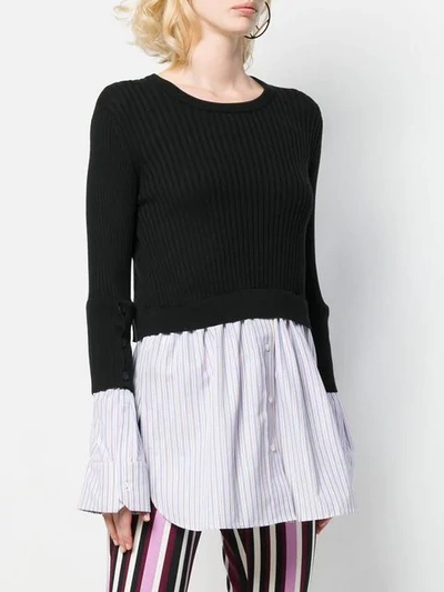 Shop Kenzo Contrast Sweater Top In Black