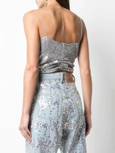 Shop Ashish Top Mit Pailletten - Silber In Silver