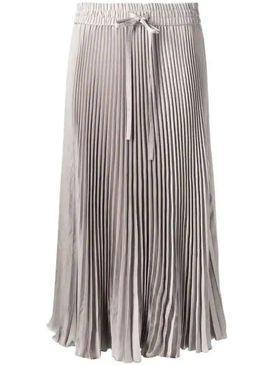 Shop Red Valentino Sunray Pleated Skirt In Grey