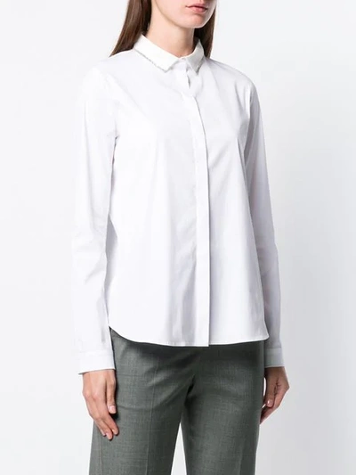 FABIANA FILIPPI LONG-SLEEVE FITTED SHIRT - 白色