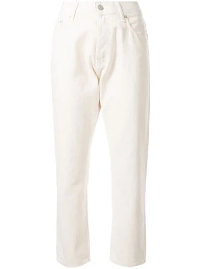Shop Casasola Boyfriend Style Cropped Jeans In White