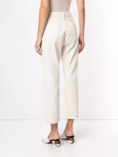 Shop Casasola Boyfriend Style Cropped Jeans In White