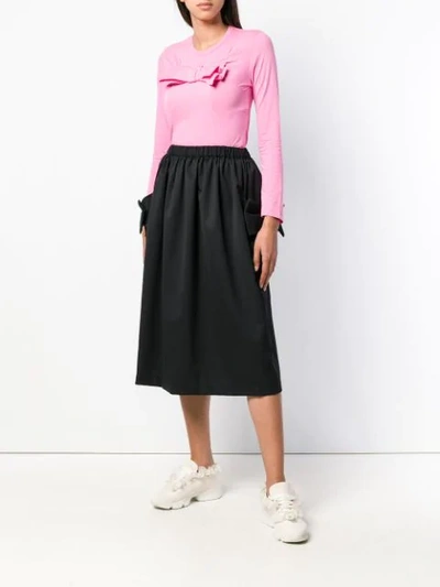 Shop Comme Des Garcons Girl Flared Midi Skirt In Black