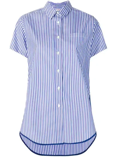 Shop Alberto Biani Poplin Striped Shirt In Blue
