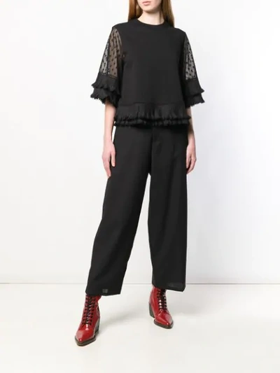 Shop Mcq By Alexander Mcqueen Frill Sweater In Black