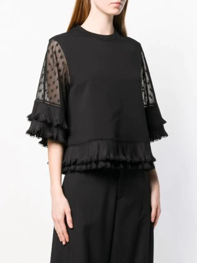 Shop Mcq By Alexander Mcqueen Frill Sweater In Black