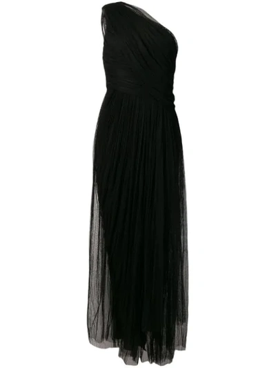 Shop Maria Lucia Hohan One Shoulder Tulle Dress In Black