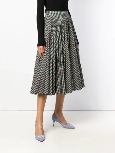 Shop Calvin Klein 205w39nyc Tartan Full Skirt In Green