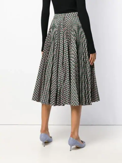 Shop Calvin Klein 205w39nyc Tartan Full Skirt In Green