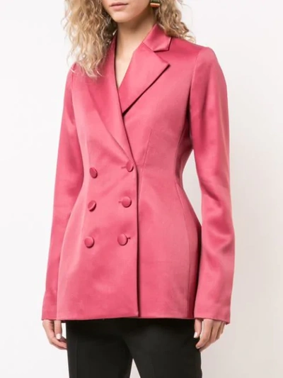 Shop Marina Moscone Double Breasted Blazer In Pink