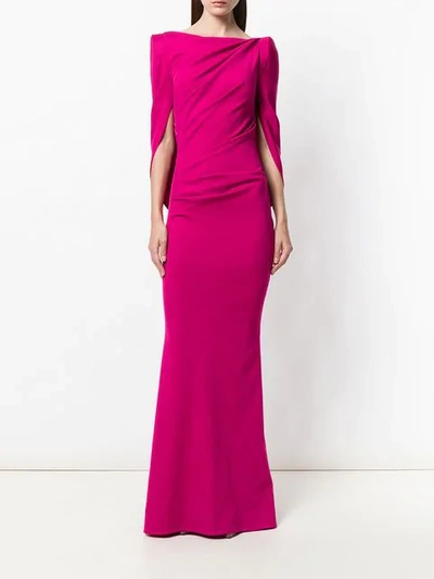 Shop Talbot Runhof Draped Back Gown In Pink