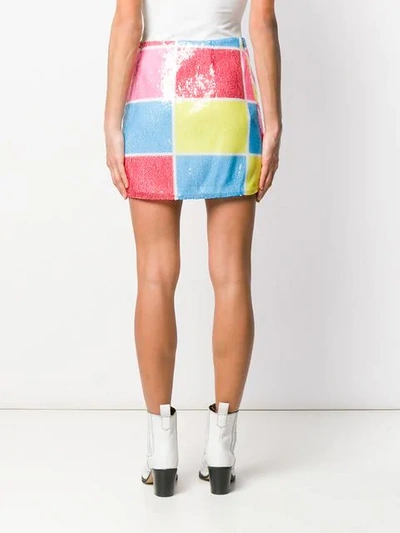 Alberta Ferretti Multicoloured Sequin Skirt In Pink