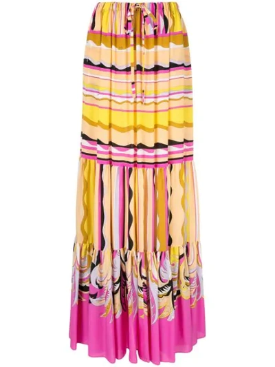 Shop Emilio Pucci Guanabana Print Maxi Skirt In Multicolour