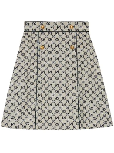 Shop Gucci Gg Canvas A-line Skirt In White