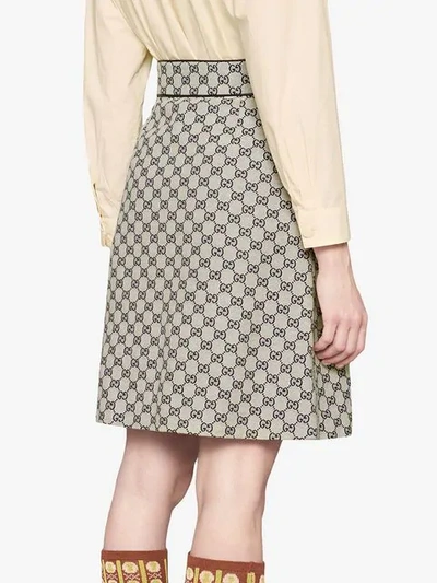 Shop Gucci Gg Canvas A-line Skirt In White