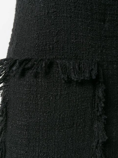Shop Msgm Fringe-hem Mini Skirt In Black