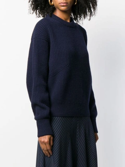 Shop Chloé Ribbed Knit Sweater In Blue