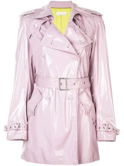 Shop Fleur Du Mal Pvc Mini Trench Jacket In Purple