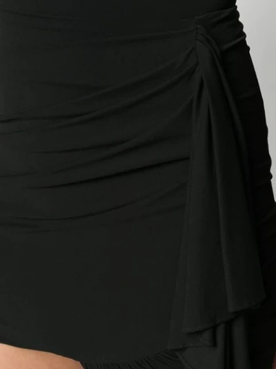Shop Alexandre Vauthier Asymmetric Drape Skirt In Black
