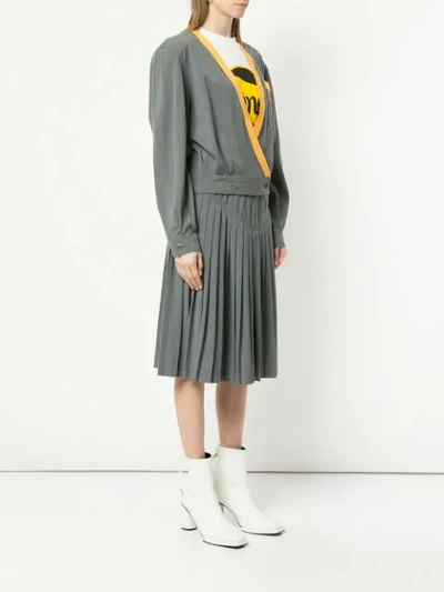 Pre-owned Gucci Vintage Logos Setup Suit Jacket Skirt In Grey