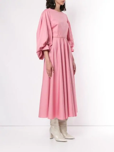 Shop Roksanda Long-sleeve Flared Dress In Pink