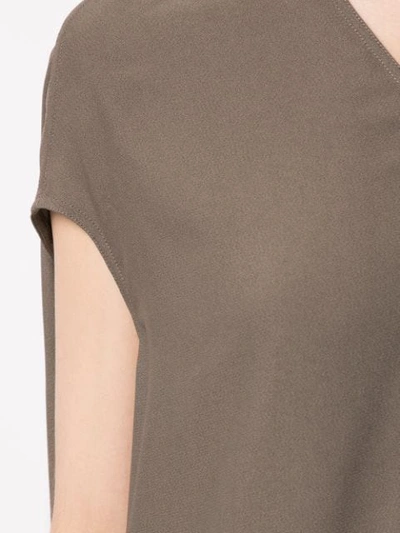 Shop Rick Owens Long Draped T-shirt In Grey