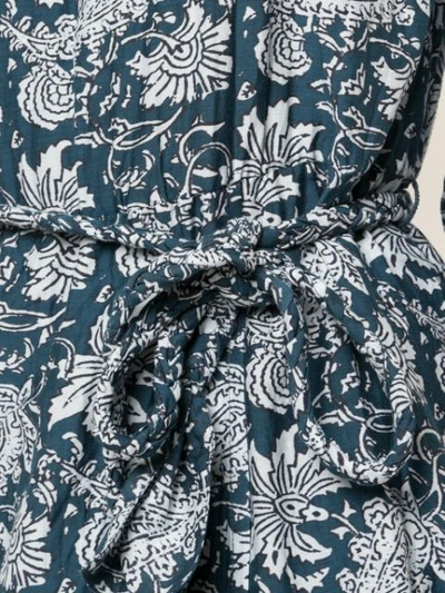 Shop Apiece Apart Floral Bell Sleeve Dress In Blue