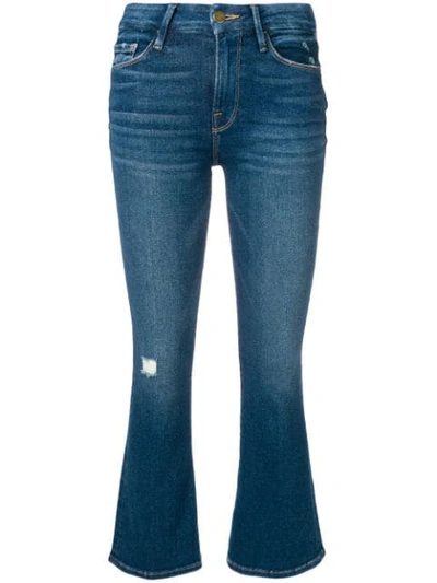 Shop Frame Cropped Bootcut Jeans In Blue