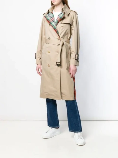 Shop Mackintosh Honey Colour Block Trench Coat Lm-062bs/cb In Brown
