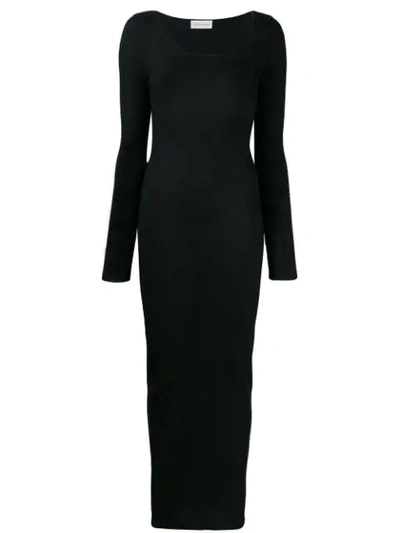 Shop Faith Connexion Long-sleeve Fitted Dress In Black