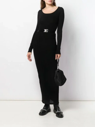 Shop Faith Connexion Long-sleeve Fitted Dress In Black