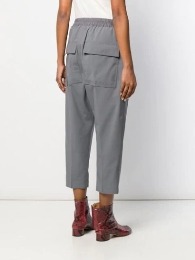Shop Rick Owens Balloon-leg Cropped Trousers In Blue