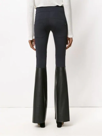 Shop Andrea Bogosian Flared Leather Trousers In Black