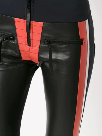 Shop Andrea Bogosian Flared Leather Trousers In Black