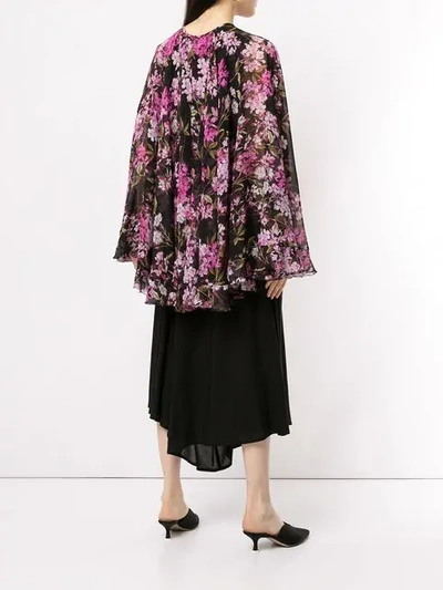 Shop Giambattista Valli Floral Print Blouse In Blck-flrs Rse 9509