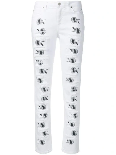 Shop Alyx Floral Print Skinny Jeans In White