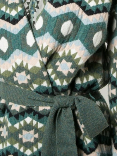 Shop Altuzarra Patterned Tie Waist Cardigan - Green