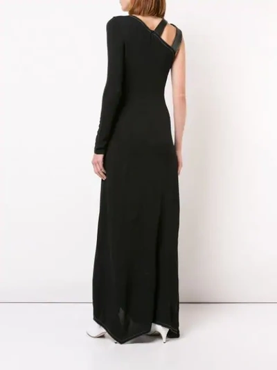 Shop Yigal Azrouël Yigal Azrouel Asymmetric Patchwork Dress - Black